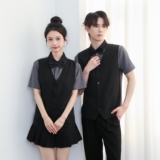 714-H3082P55控79/2025夏季短袖工作服衬衫假两件制服ktv酒吧衬衣，男装T恤，星座714(原C313)