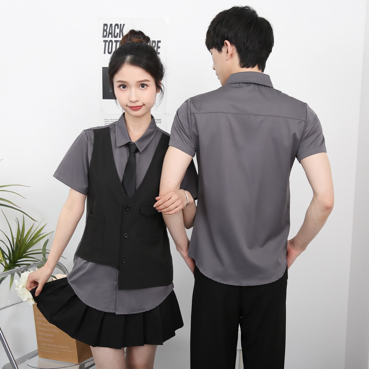 714-H6003P55控79/2025新款夏季短袖衬衫假两件工作服制服衬衣潮,男装T恤,星座714(原C313)