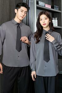 714-B430P35送黑色领带控49/情侣装2025秋季男女宽松工作服衬衫图片