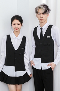 714-H657P55控69/2026秋季修身假两件工作衬衫ktv酒吧理发店制服图片