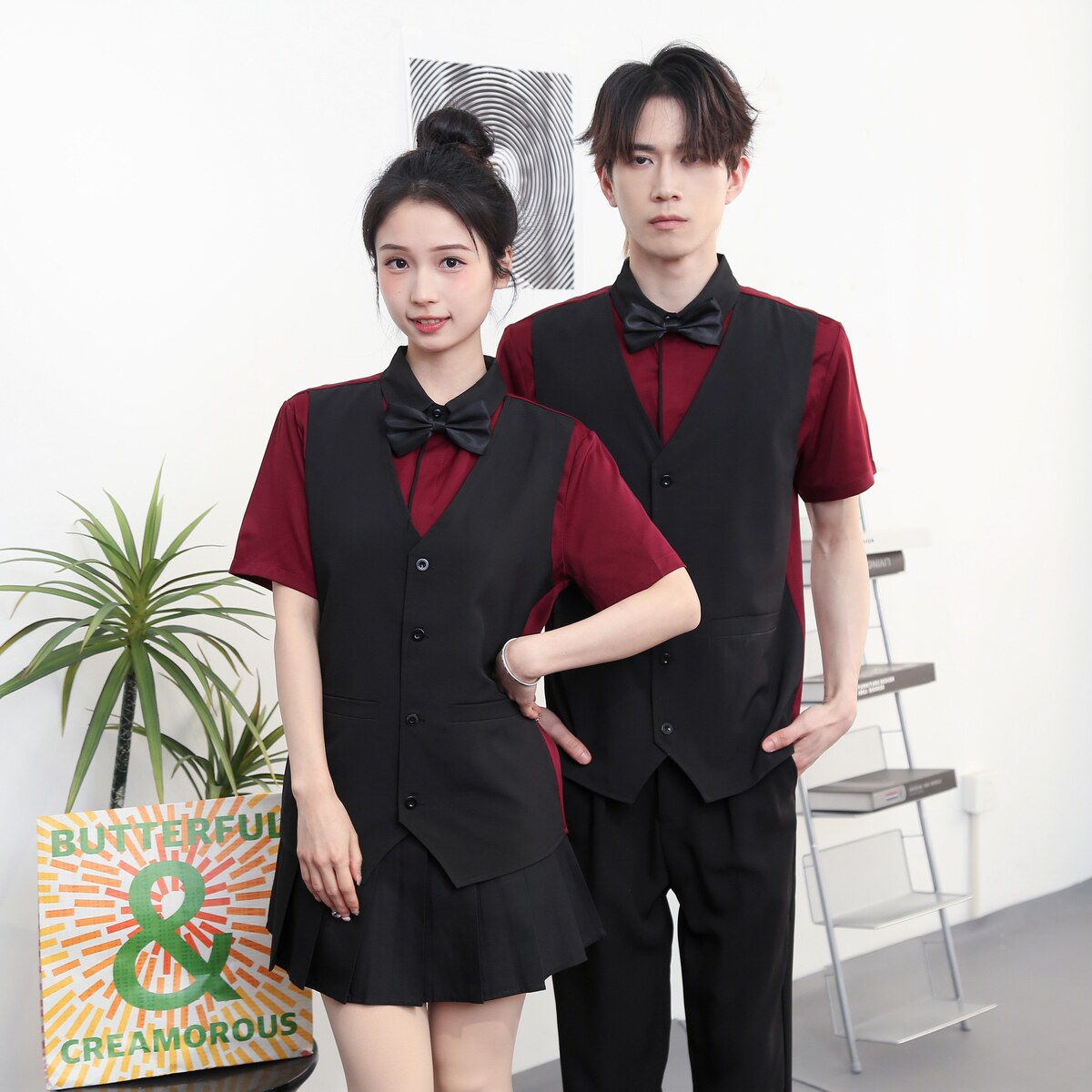 714-H3082P55控79/2026夏季短袖台球城工作服衬衫假两件马甲制服,男装背心/马甲,星座714(原C313)