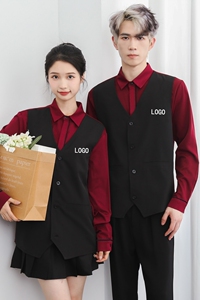 714-H3065P55控69/2024秋季新款假两件理发店ktv桌球城工作服衬衫图片