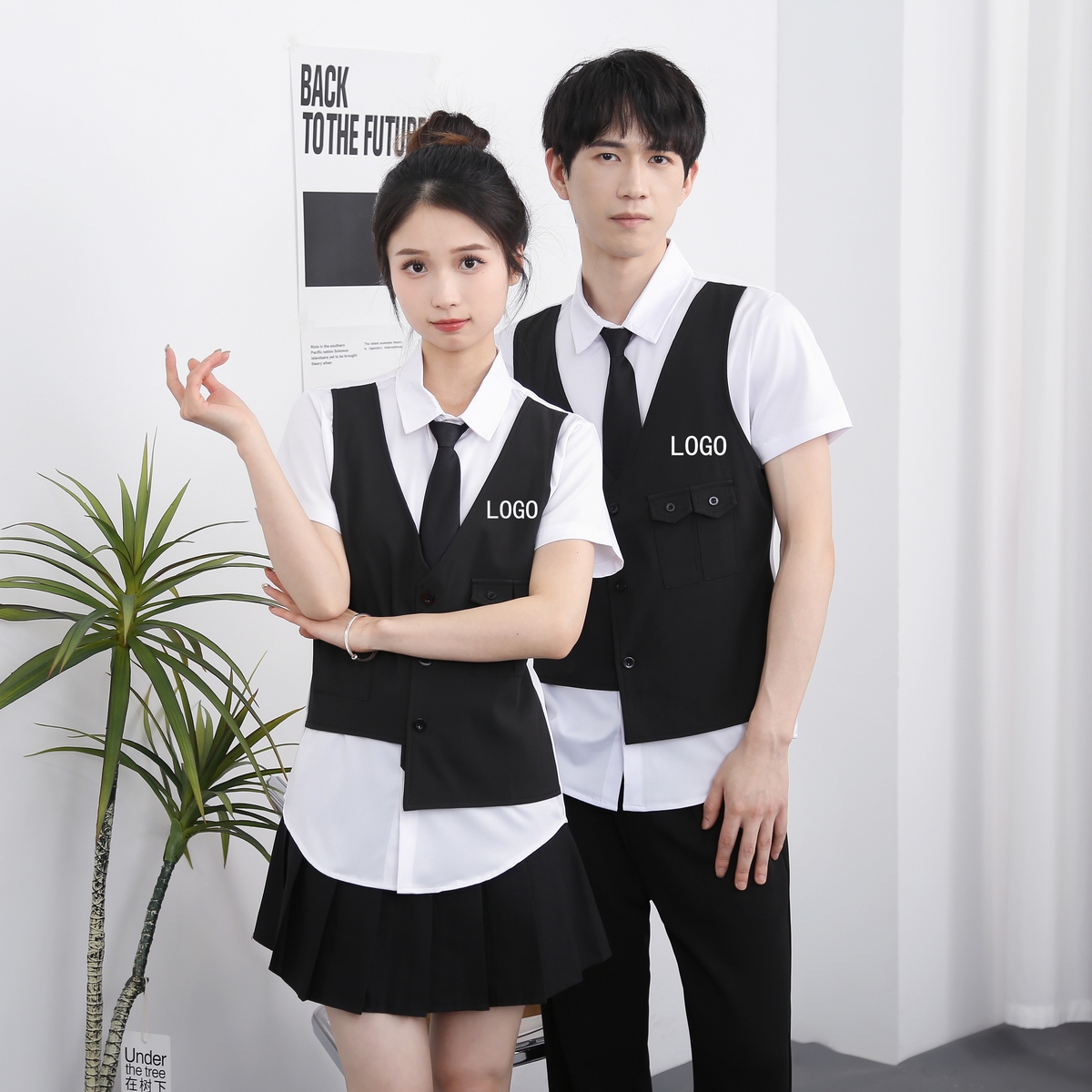 714-H6003P55控79/2024新夏季短袖衬衫假两件工作服工装马甲衬衣，男装衬衫，星座714(原C313)