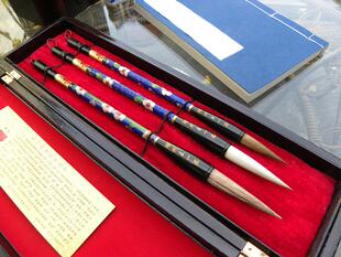 王一品高档毛笔套装3支装文房四宝狼毫羊毫兼毫 湖笔大楷高档礼品