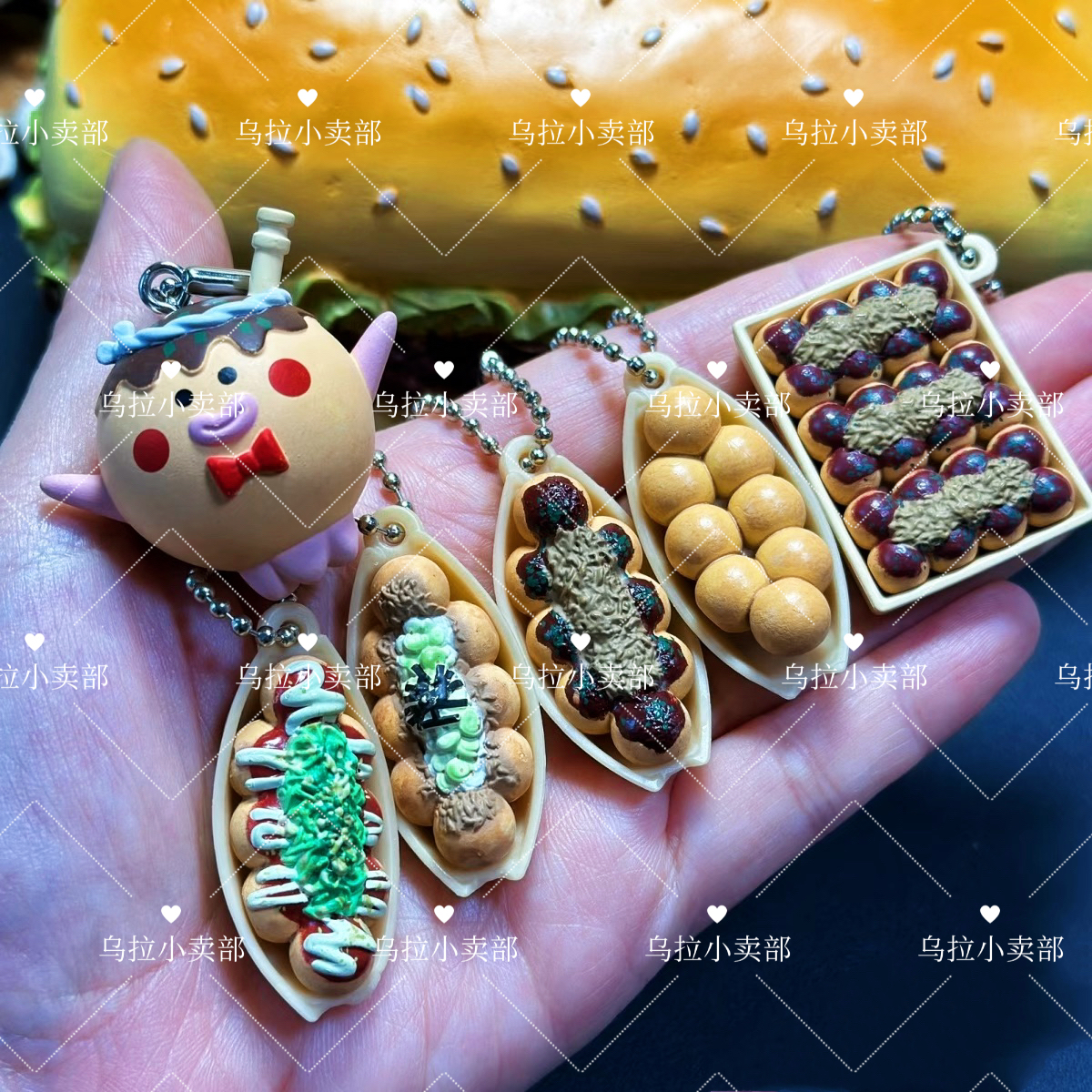 【现货】日本万代 扭蛋 筑地银章鱼烧小丸子 第1-2弹仿真食玩挂件