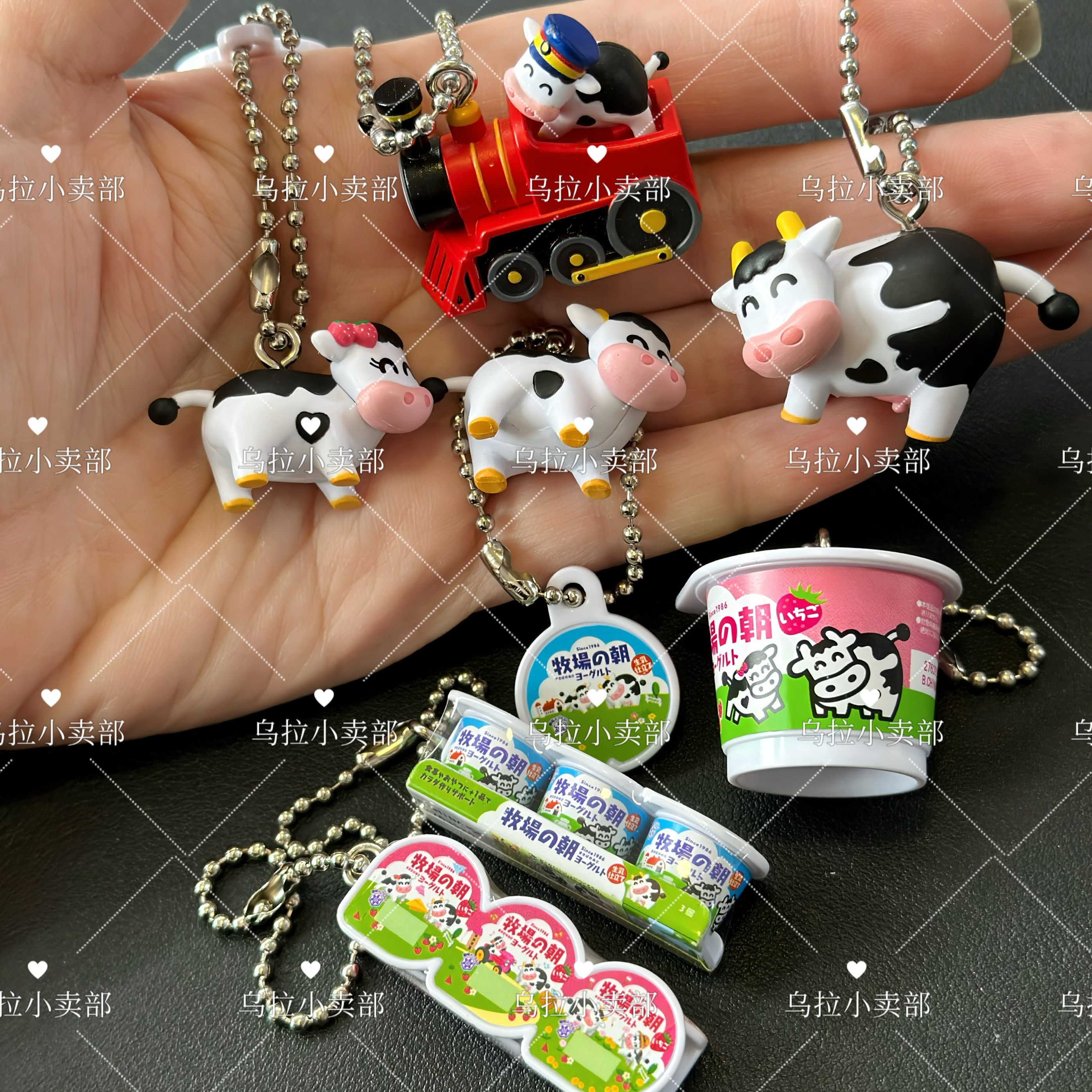 现货｜日单正版万代 食玩扭蛋 日本雪印牧场仿真微缩酸奶牛奶挂件