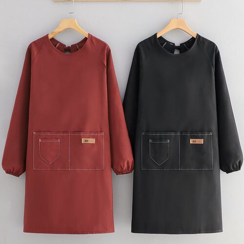 帆布罩衣简约围裙厨房家用做饭网红女洋气工作服防污背带餐饮奶茶