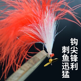 冰丝虾疯狂查理螺旋桨飞蝇钩亮片翘嘴路亚青梢鲈鱼反应饵平振远投