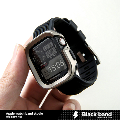 适用苹果手表ultra2金属拼接壳apple软s10表壳s8硅胶s9男s7iwatch