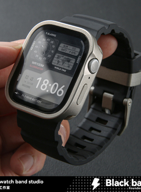 苹果s10手表applewatch铝合s11金属壳膜一体ultra3保护42/46/49mm