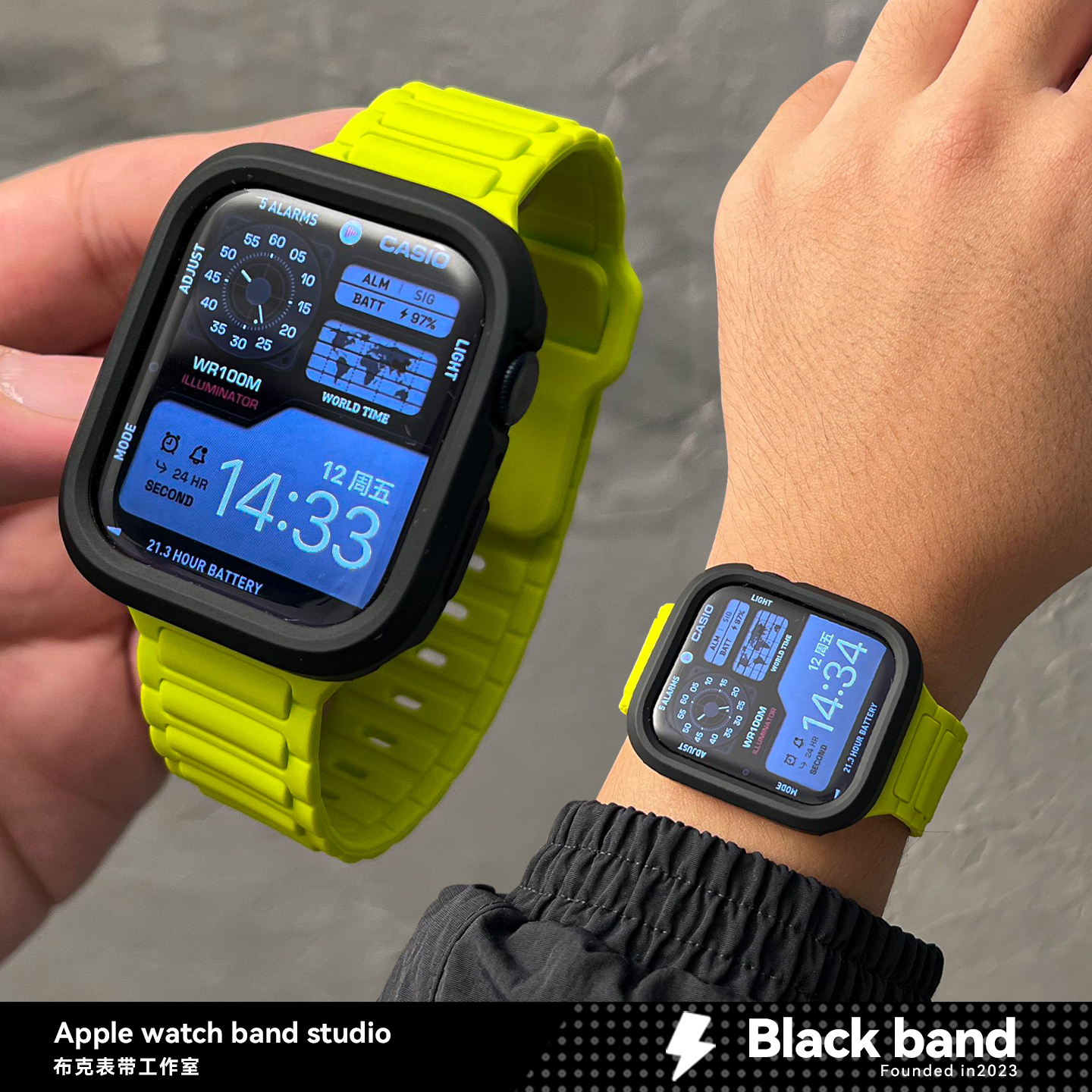 适用s10/S11苹果手表ultra2工字硅胶apple针扣SE3带s8/s9壳iwatch