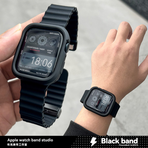 s10苹果手表ultra3海洋硅胶applewatchS11表带s8/s9壳iwatch7/SE2