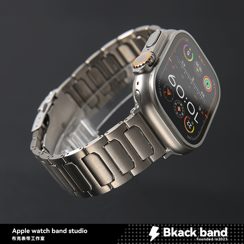 适用于苹果s10手表ultra2钛金属apple表带s8真工字s9男s7iwatch