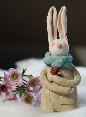 原创陶土手作兔子摆件 爱读书爱幻想爱生活爱自己 温暖治愈的礼物