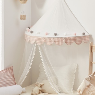 儿童床头帐篷装饰读书角玩具屋布置公主房床头全棉壁挂幔帐床幔