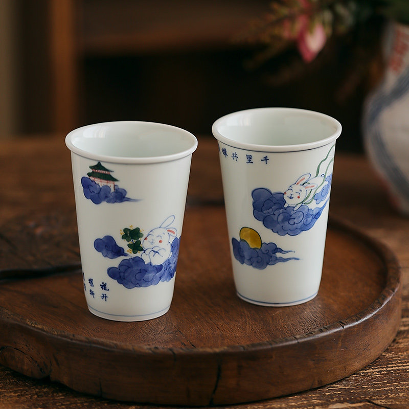 勾画茶器 200ML景德镇青花杯子陶瓷水杯生肖手绘兔子可乐杯暖手杯,餐饮具,马克杯,淘宝优惠券,粉丝福利购,淘宝优惠卷