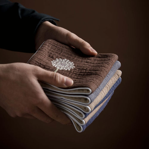 手工刺绣宫廷风高档棉麻长条茶巾