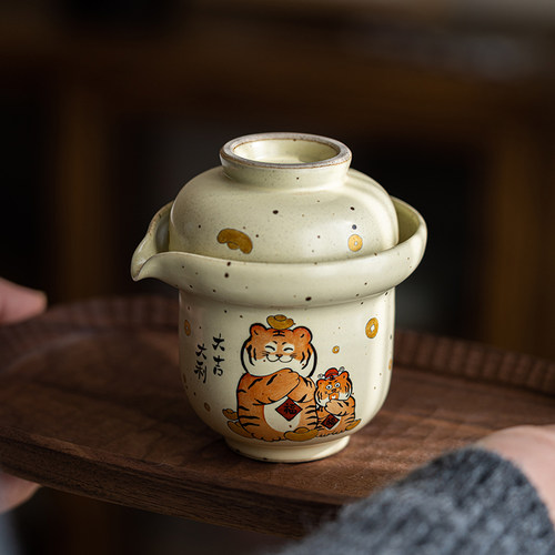 胖虎旅行茶具套装一壶一杯