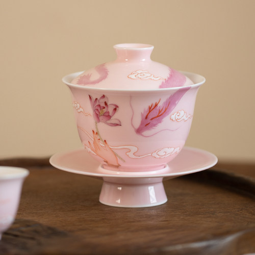 勾画茶器泡茶盖碗手绘