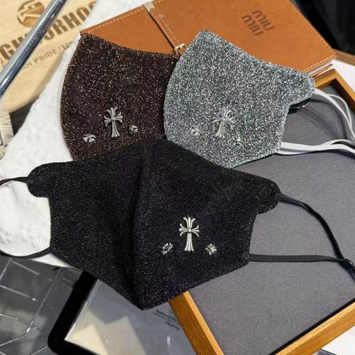 2025新款闪亮十字架口罩女高颜值防风防寒保暖护眼角显脸小可水洗