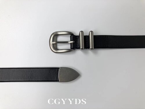 腰带头层牛皮男女镀银做旧