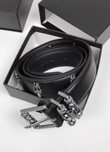 CGYYDS头层牛皮雕花滚轮手工满圣剑复古朋克百搭皮带腰带