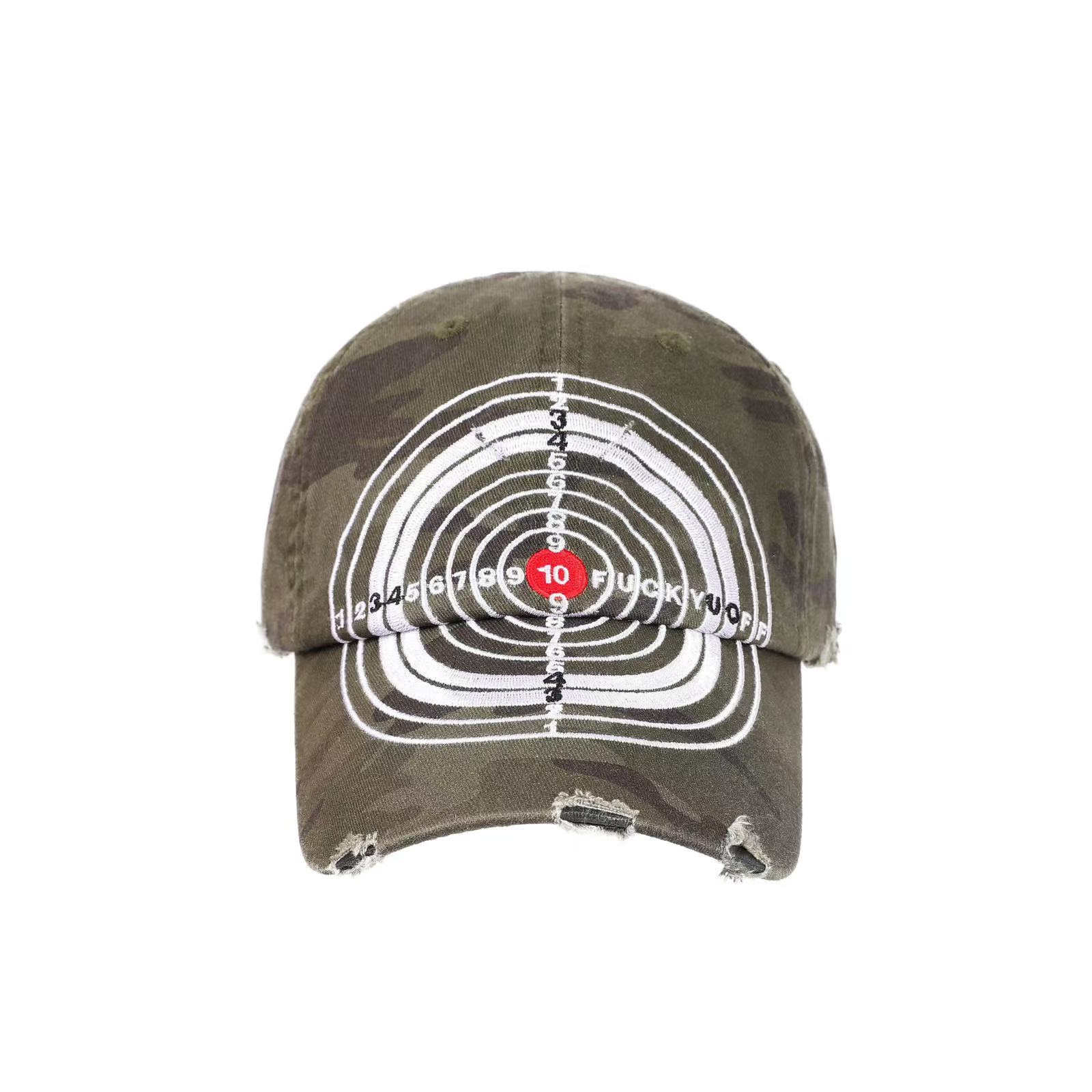 CGYYDS三周年福利 25SS脏话水洗做旧 手工质感 破坏靶心鸭舌帽