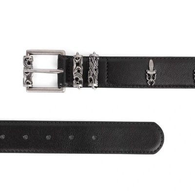 CGYYDS Ch风圣剑头层牛皮雕花滚轮手工复古朋克街头小众百搭皮带