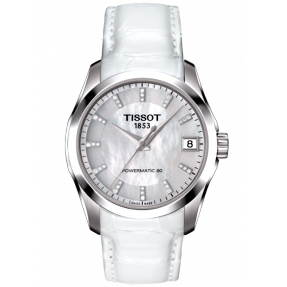 天梭tissot库图系列自动机械手表皮带女表t035.207.16.116.00