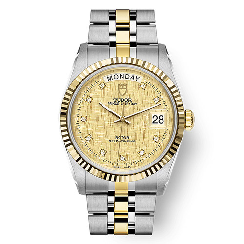 帝舵王子系列镶钻间金钢带