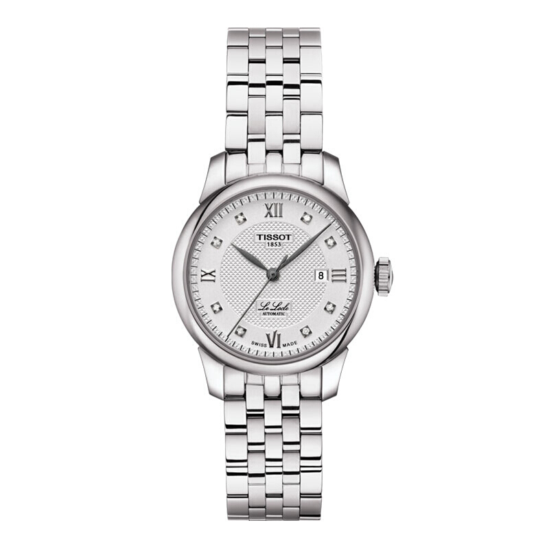 天梭力洛克镶钻日历机械女士手表