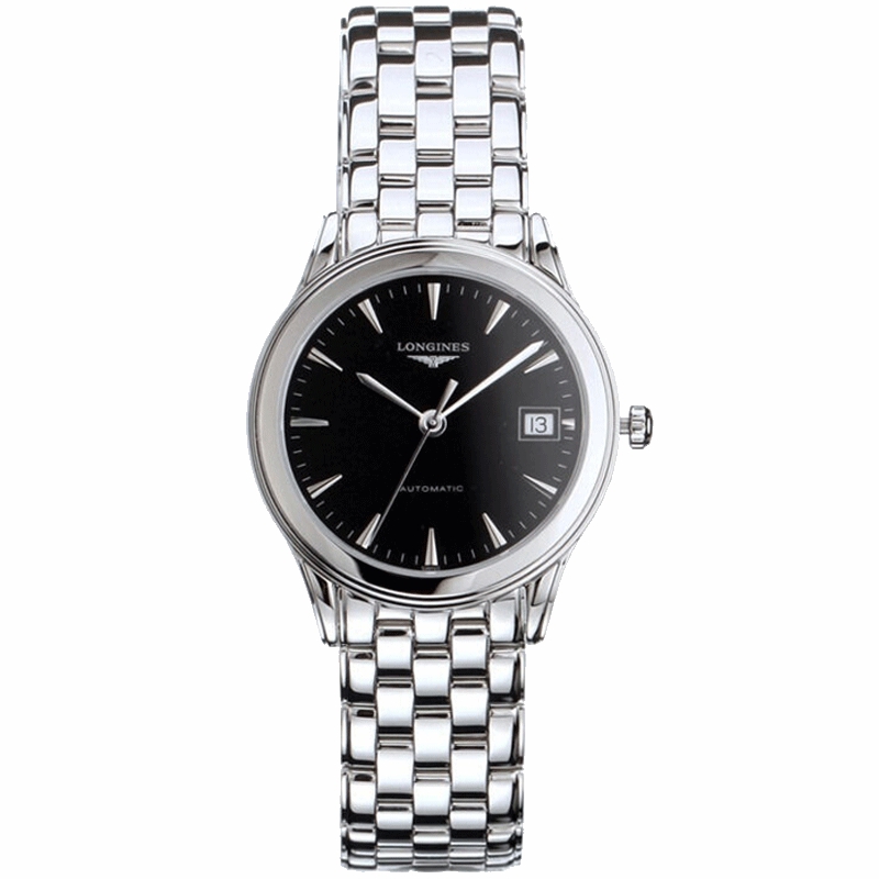 浪琴军旗系列手表男士钢带男表机械表l4.774.4.52.