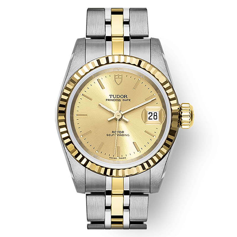 瑞士帝舵公主系列间金间金钢带