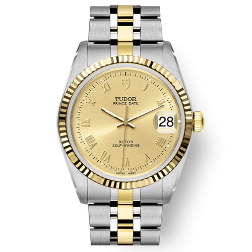 帝舵王子系列钢带间金日历防水