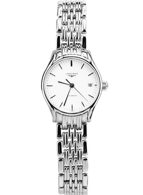 瑞士名表浪琴Longines手表 律雅系列钢带机械女表L4.360.4.12.6