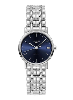 浪琴Longines瑰丽系列蓝色大表盘自动机械女士手表L4.322.4.92.6