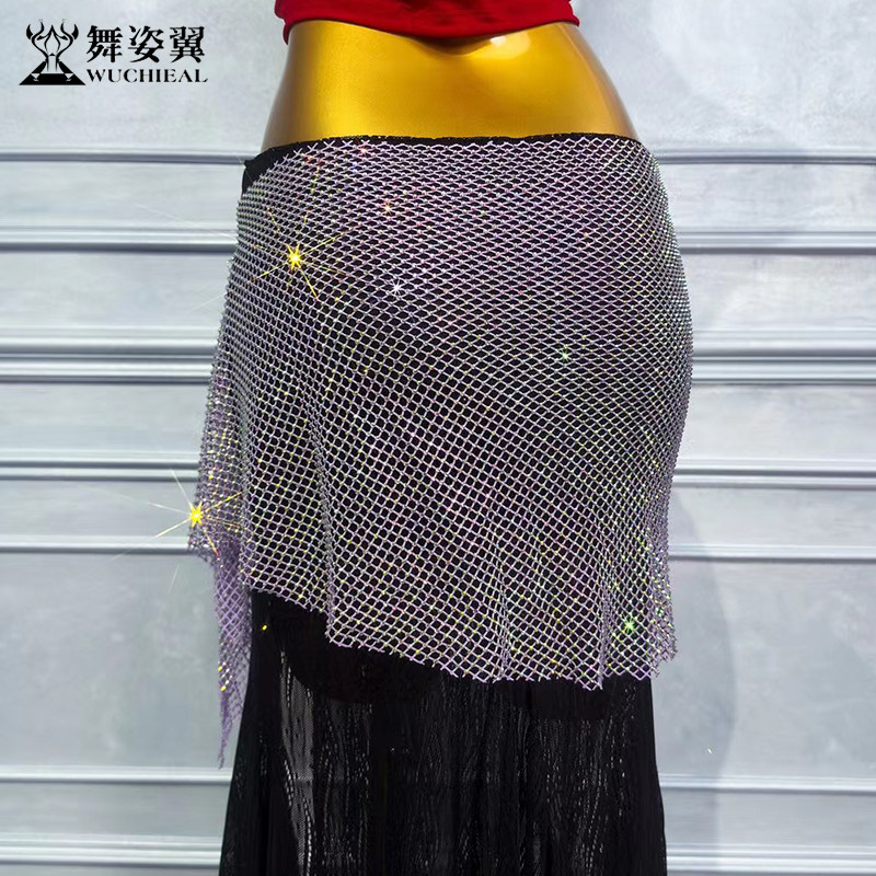 舞姿翼肚皮舞腰链彩钻渔网腰巾