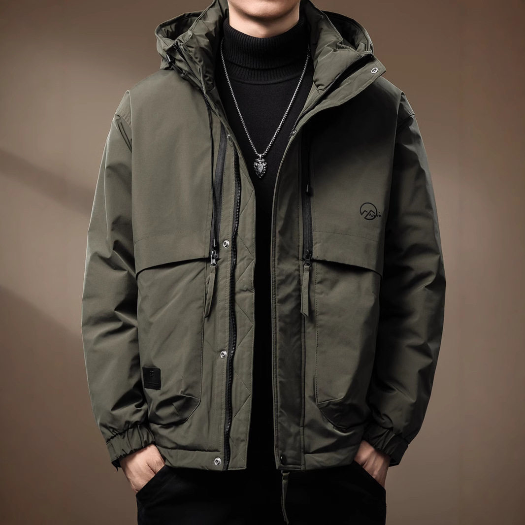美式连帽休闲高端羽绒服工装