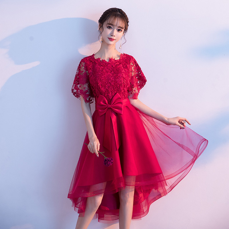 敬酒服新娘2020秋季结婚回门红色孕妇大码小个子小礼服夏连衣裙女