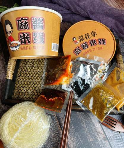 菜花李冲泡型包装麻酱米线菜花李官方旗舰菜花速食细米线酸辣米线 - 封面