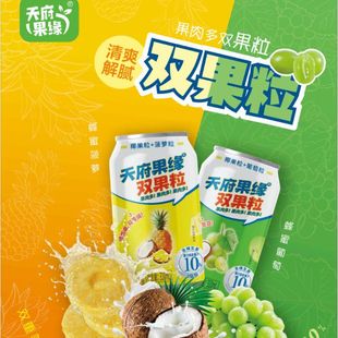 天府果缘双果粒蜂蜜菠萝蜂蜜葡萄双重美味310ml*6/16罐1月货新货