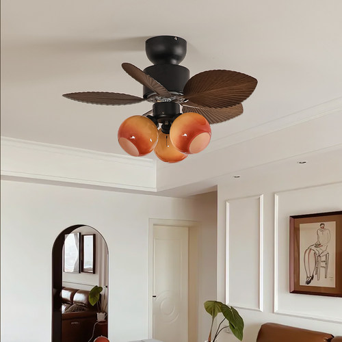 南洋中古风卧室扇灯美式复古客厅