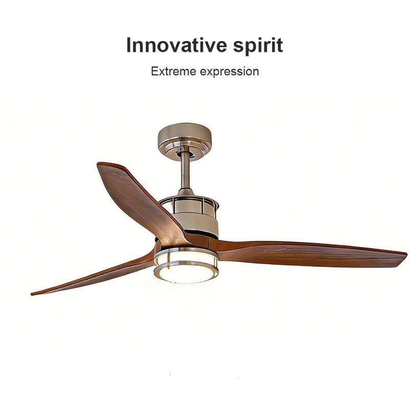 复古美式客厅风扇灯中古法式风变频吊扇餐厅实木家用电风扇吊灯