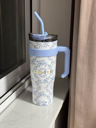 正品代购霸王茶姬青蓝之交手提泡茶杯大肚杯渐变手持杯保温手持杯