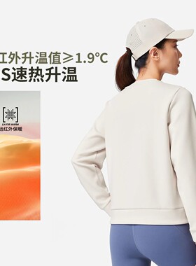 李宁女子保暖针织上衣2026春季新品休闲百搭圆领套头卫衣AWDW074