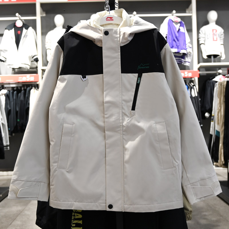 李宁加绒三合一运动风衣套装