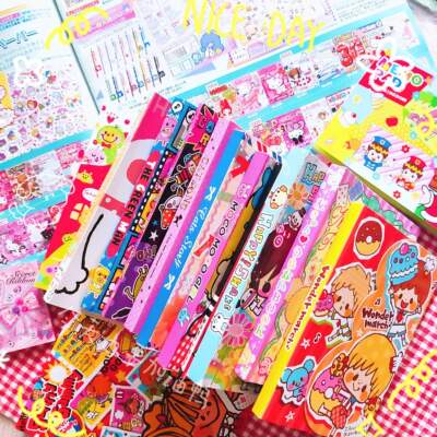 【分装】日本古早中古高饱和彩色趣味小女孩动物兔子便签合集22