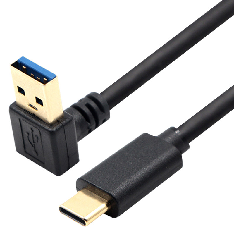 Elbow usb3.0 to type-c data cable, fast charging, high-speed mobile hard disk cable, charging cable, computer data transmission cable, suitable for charging Huawei, Xiaomi, Honor, Samsung mobile phones, dash cams thumbnail 3