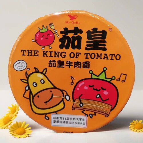 统一茄皇番茄牛肉味桶装方便面