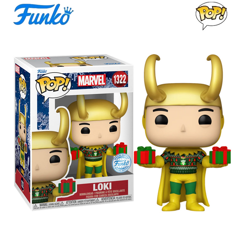 Funko漫威英雄假日Pop公仔 洛基摇头手办潮玩模型玩具圣诞节礼物